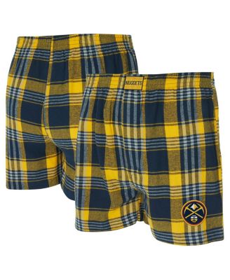Concepts Sport - Men's Navy Denver Nuggets Region Flannel Boxer Shorts