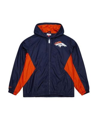 Mitchell & Ness - Men's Navy Denver Broncos Playmaker Full-Zip Windbreaker Jacket