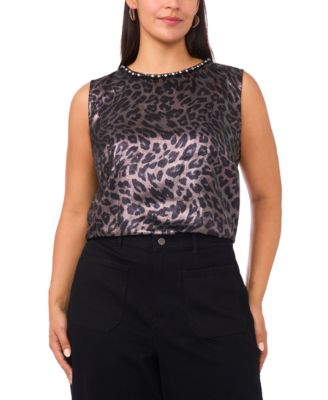 Vince Camuto - Plus Size Printed Crewneck Blouse
