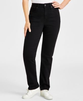 Style & Co - Petite High-Rise Natural Straight-Leg Jeans
