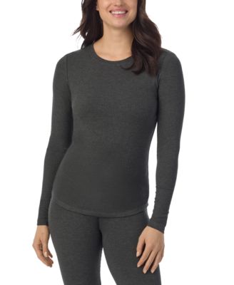 Cuddl Duds - Women's Ribbed Crewneck Long-Sleeve Top