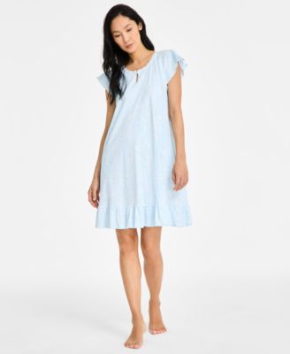 Charter Club - Women's Cotton Flutter-Sleeve Chemise