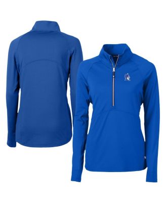 Cutter & Buck - Women's Royal Duke Blue Devils DryTec Adapt Eco Knit Stretch Raglan Half-Zip Top