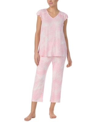 Ellen Tracy - Women's Printed Short-Sleeve Cropped Pajama Set