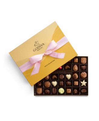 Godiva - Assorted Milk Chocolate Gift Box with Pink Ribbon, 36 Pieces