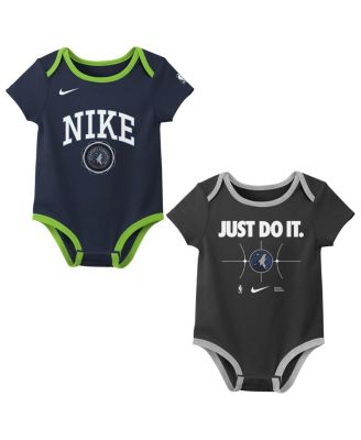 Nike - Baby Boys and Girls Navy/Black Minnesota Timberwolves Just Do It Two-Pack Bodysuit Set