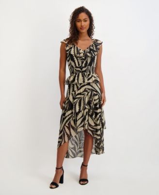 kensie - Women's Sleeveless Chiffon A-Line Dress