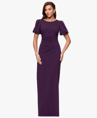 XSCAPE - Women's Scuba Crepe Boat-Neck Long Sheath Dress