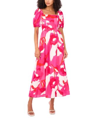 MSK - Women's Square-Neck Short-Sleeve Maxi Dress